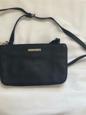 NINE WEST BLACK FAUX LEATHER CROSSBODY SHOULDER BAG PURSE